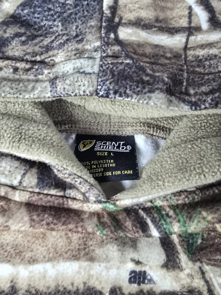 Scent Shield Bone Collector Hoodie Mens L Realtree Camouflage Fleece Pullover - Image 3 of 4
