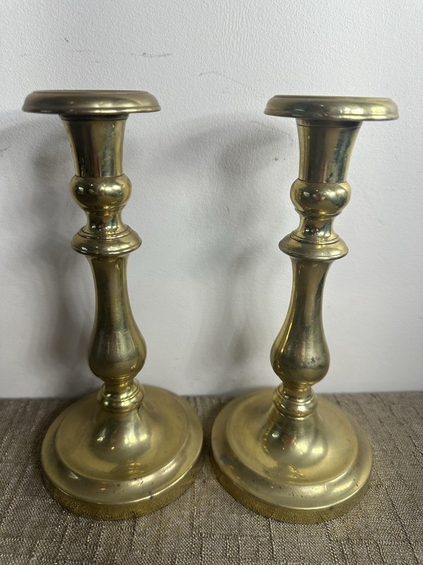Antique Russian Brass Shabbat (Sabbath) Candlesticks  Judaica Heavy 5lbs 8.5"