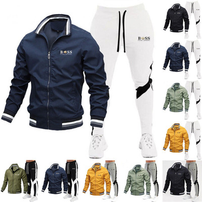 Sportswear Herren Trainingsanzug Jogging Anzug Jacke Hosen 2PCS Sweatpants Sets