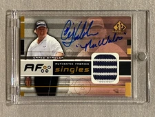CRAIG STADLER AUTOGRAPH 2003 SP GAME USED EDITION AUTHENTIC FABRICS TRADING CARD