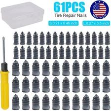 61PCS Car Vacuum Tire Repair Nail Rubber Screw Nails+ Screwdriver Tool Set