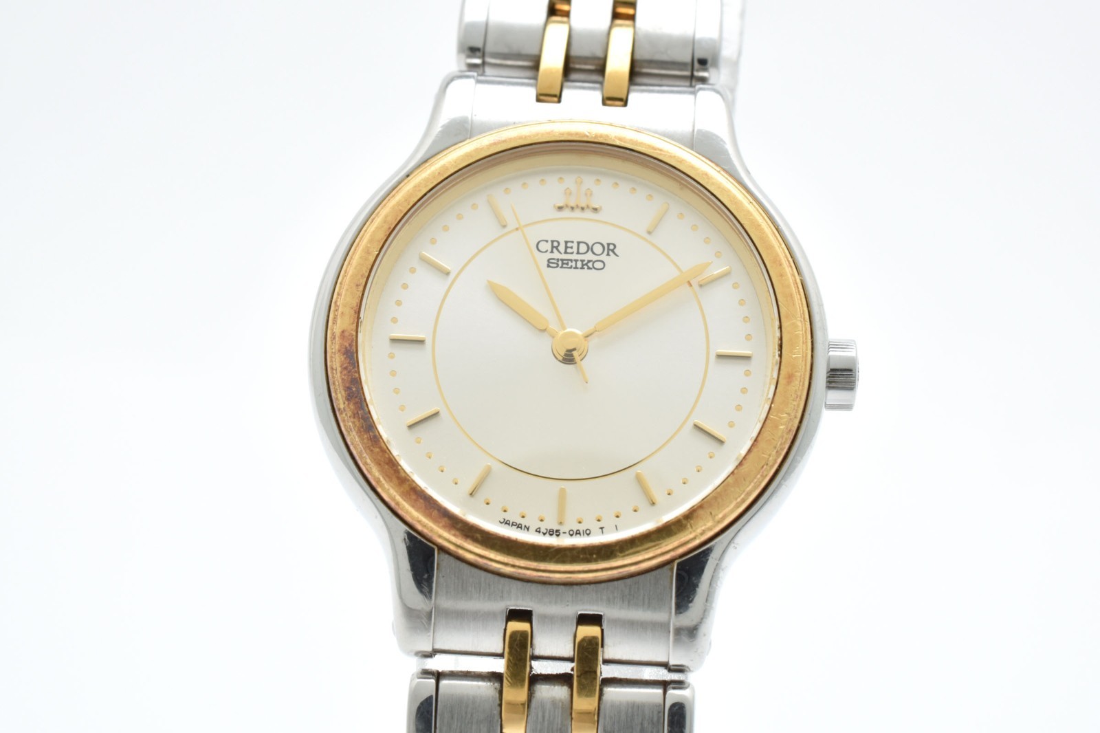 Rare Vintage SEIKO CREDOR 4J85-0A10 Gold 18kt Bezel Qz Ladies Watch [Exc5] JAPAN image 7