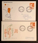 Denmark Stamps 1965 Childrens Welfare First Day Covers x 2 different cachets