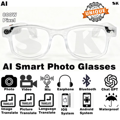 AI smart camera Video recording sunglasses Smart Sunglasses, 5.3 Bluetooth Audio