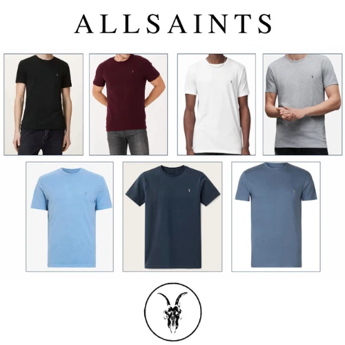 AllSaints Mens NIC T-Shirt Crew Neck Top New Designer Cotton SS Regular Fit Tee
Opens in a new windo