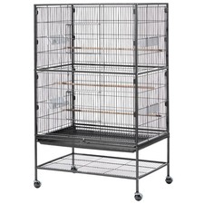 Uimoso Bird Flight Cage 31.5 x 20.5 x 52 inch Wrought Iron with Perches
