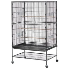 Uimoso Bird Flight Cage 31.5 x 20.5 x 52 inch Wrought Iron with Perches