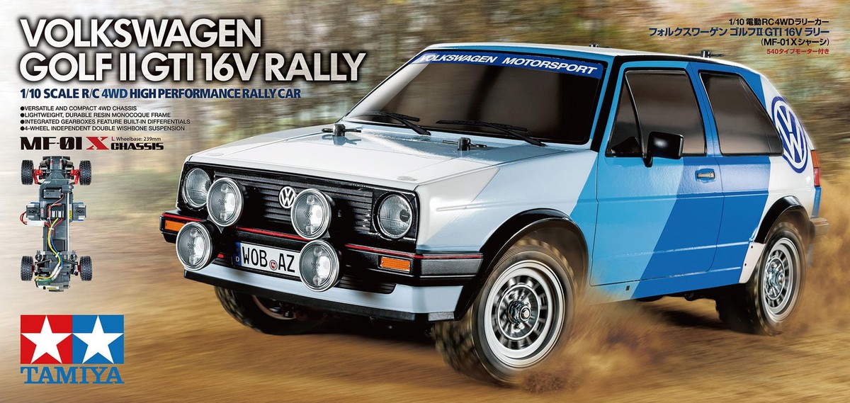 タミヤTAMIYA Volkswagen Golf 1/10　MF01X Tamiya 1/10 RC Car No.714 Volkswagen Golf II GTI 16V Rally MF-01X