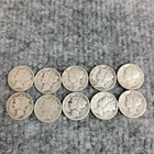 USA Lot of 10 Mercury Dimes (90% Silver) 1-1930s, rest 1940s - Circulated