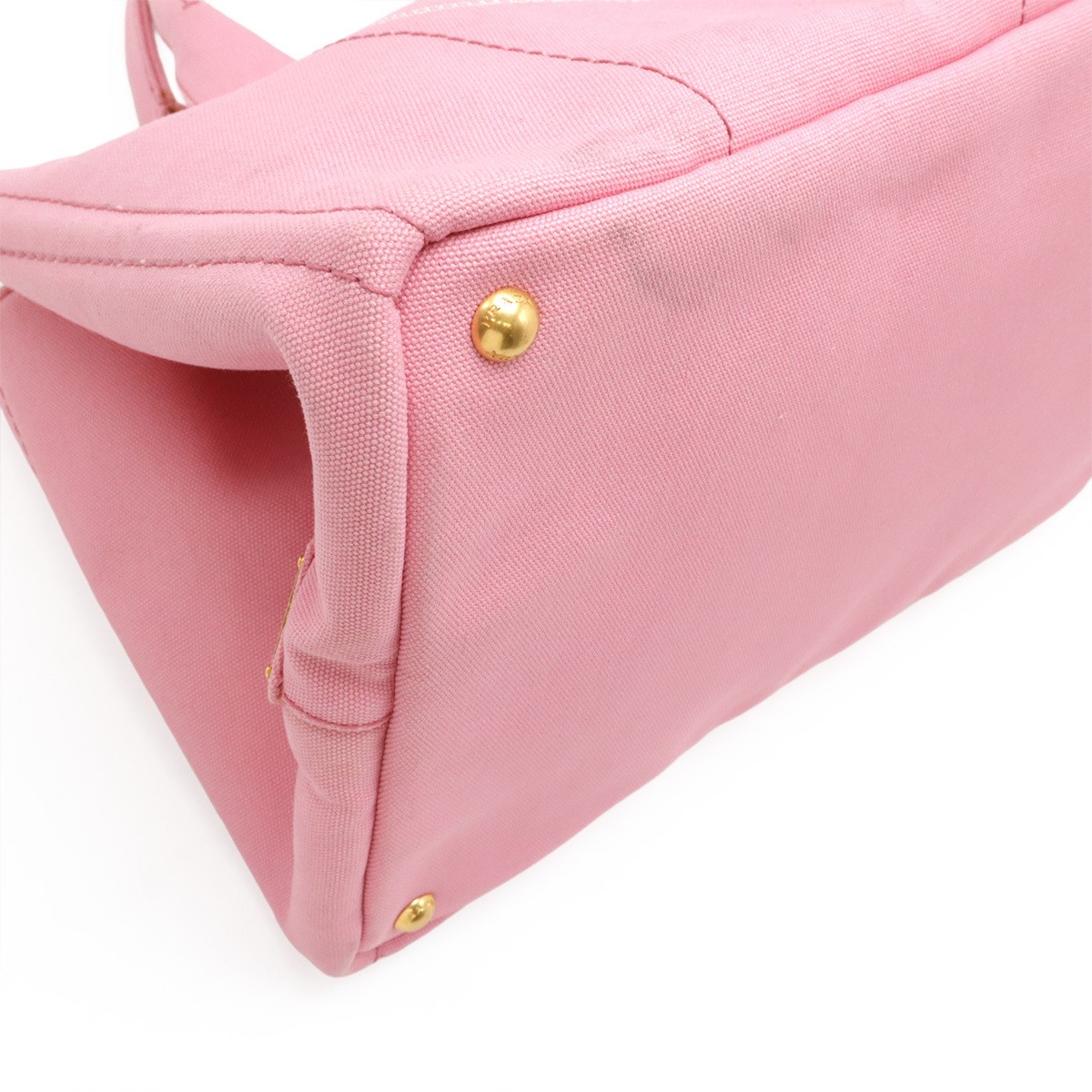 PRADA CANAPA Canapa Tote Bag Handbag Large Tote Canvas GERANIO Pink Gold Hardwar thumbnail 3