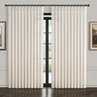 Extra Wide Pinch Pleat Thick Linen Sheer Curtains 96 Inches Long for Living Room