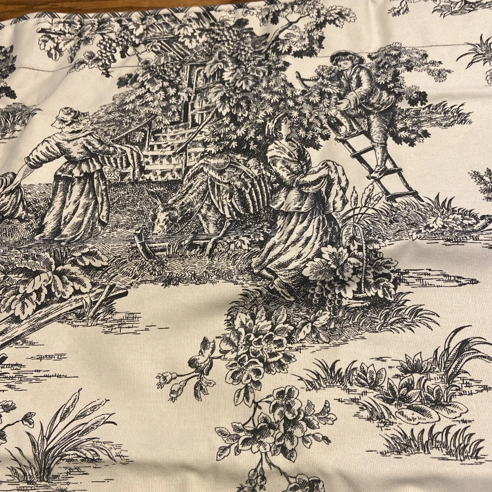 Almohada Waverly Garden Room Wellington crema negra francesa para baño de campo falsa leer Foto 2 de 4