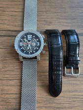 Reign Alpin Black Gray Skeleton Automatic 44 mm Mesh Bracelet + Leather Strap