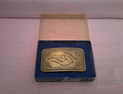 NIB USA Made in 1980 Only Smith & Wesson Model 670 Solid Brass Belt Buckle!
