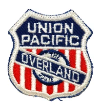 UNION PACIFIC OVERLAND The Route Railway Embroidered Sew on Patch 1970's NOS