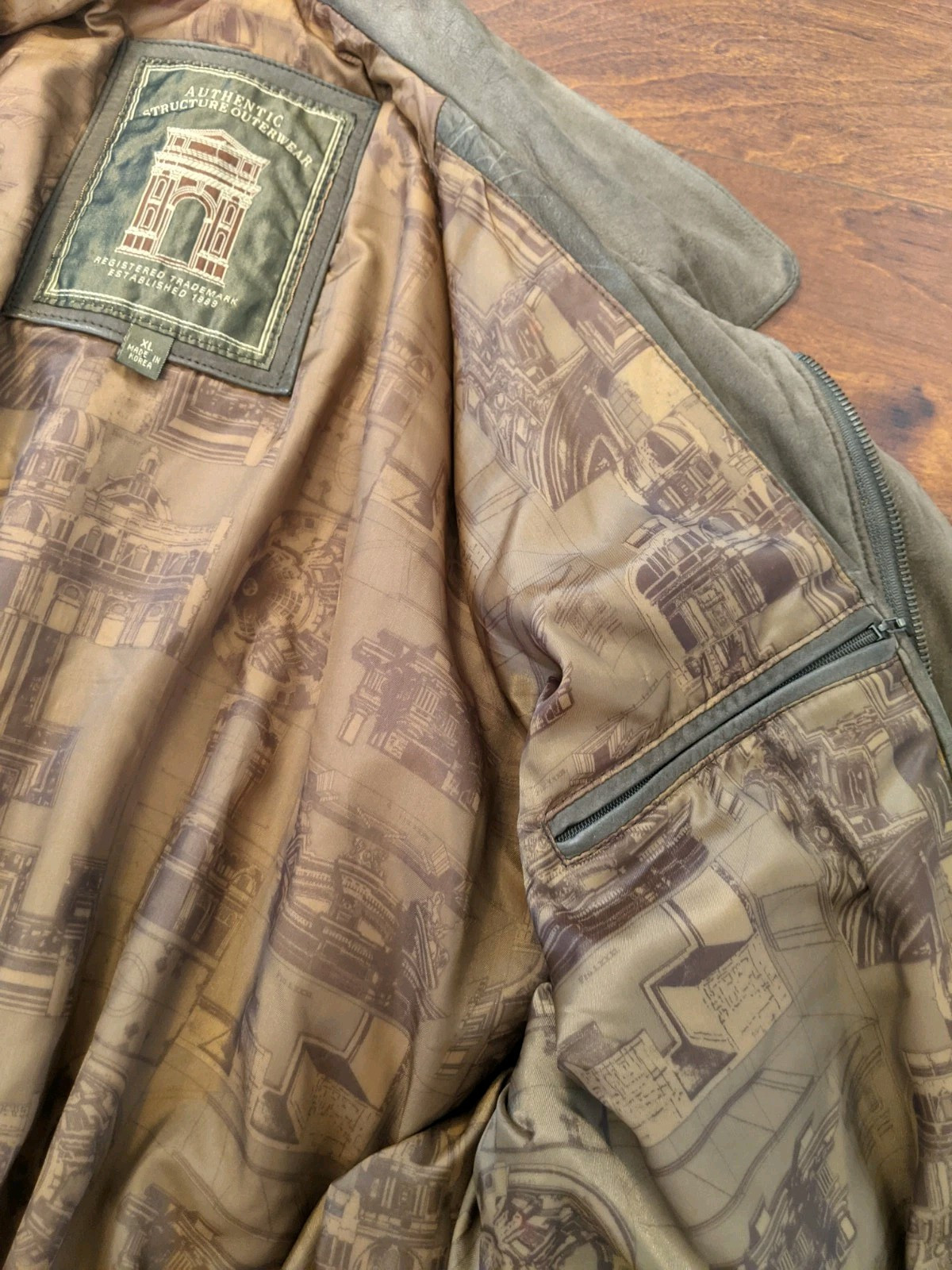 Vtg 80's Authentic Structure Outerwear Brown Genu… - image 17