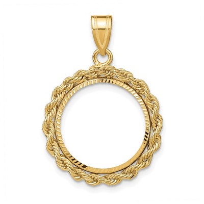 1/10 oz 5 $ American Buffalo Münzeinfassung 16,5 mm Seil Krappe 14 Karat Gelbgold