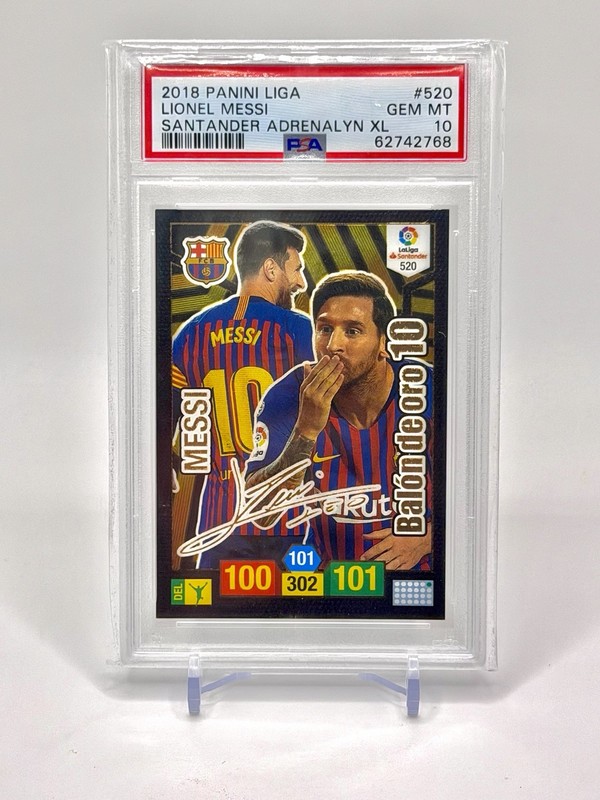 LIONEL MESSI 2018 Panini Liga FC Barcelona Autografo PSA 10 Gem Mint Auto