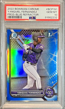 Yanquiel Fernandez 2022 Bowman Chrome 1st Blue Refractor /150 | PSA 10