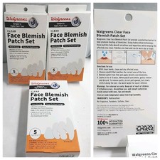 3 Walgreens Clear Face Blemish Patch Set SEALED NEW Non Drying Easy To Peel