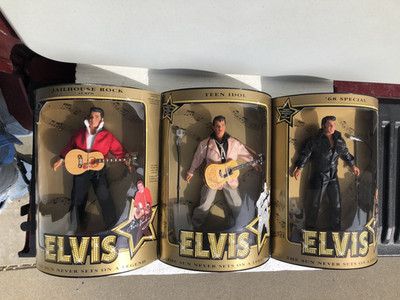 Hasbro 1993 Elvis Dolls,Jailhouse Rock 45 RPM,  68 Special, Teen Idol, 3 items