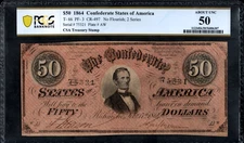 PCGS 50! 1864 CONFEDERATE STATES T-66  $50 NOTE