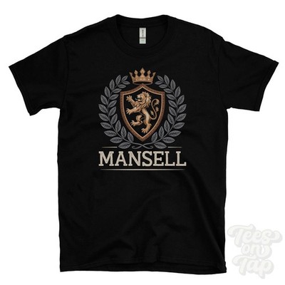 MANSELL FANTASY WAPPEN T-SHIRT Neuheit Parodie Familienname Wappen