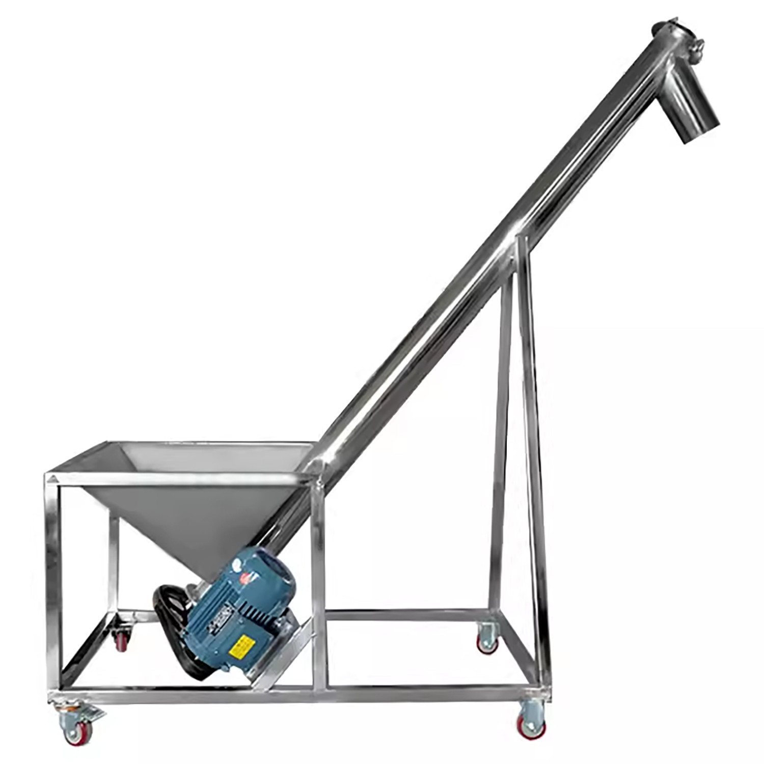 1.5m High Angled Screw Conveyor Feeding Galvanized Iron 140mm Pipe Machine