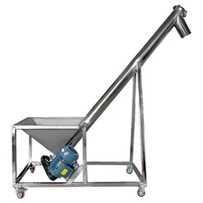 1.5m High Angled Screw Conveyor Feeding Galvanized Iron 140mm Pipe Machine