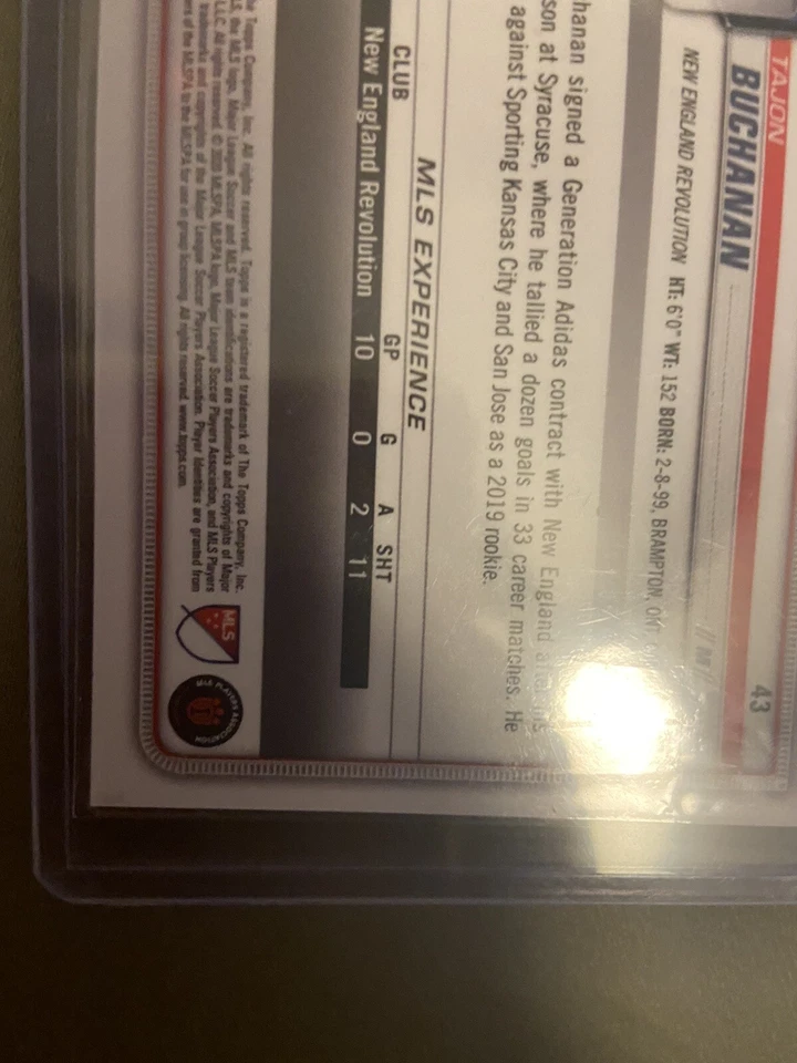 2020 BOWMAN MLS TAJON BUCHANAN RC #43 BLUE 124/150 CANADA NEW ENGLAND REVOLUTION - Image 4 of 4