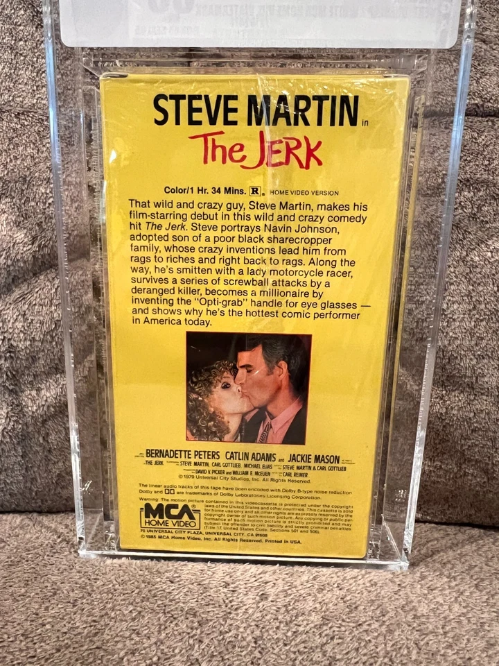 THE JERK VHS VGA Graded BOX 85 NM+/Seal 85 NM+ w/MCA Watermarks Factory Sealed - Image 3 of 4