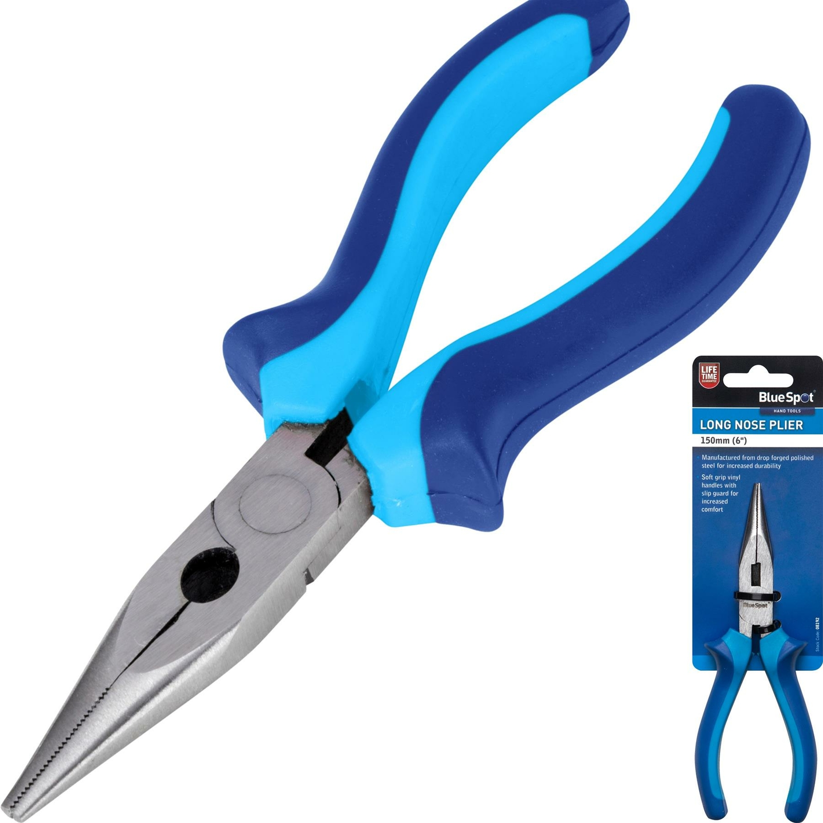 BlueSpot 150mm Long Nose Pliers Needle Pinch Nosed Wire Cutters Tool 6""