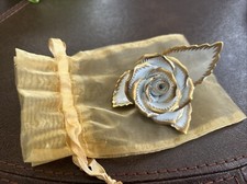 Herend Fine Porcelain Rose On A Leaf- White &...