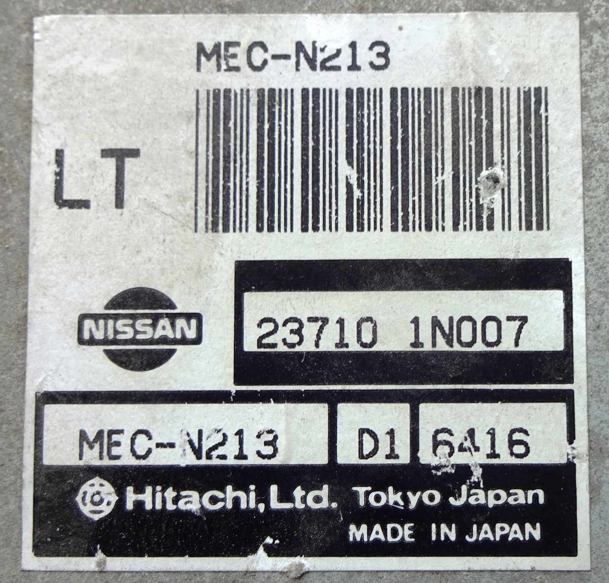 ECU ENGINE CONTROL UNIT 23710 1N007 MEC-N213 NISSAN ALMERA N15