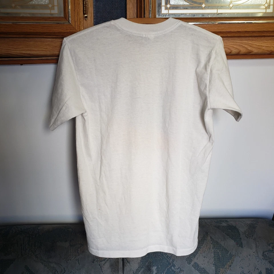 复古 California Coast Cleanup T 恤男式 Med 白色单针 80 年代志愿者  — 第 2/4 张图片