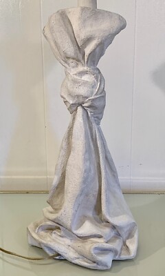 Authentic John Dickinson Sculptured Artwork Minimalist Bow & Drape Table Lamp