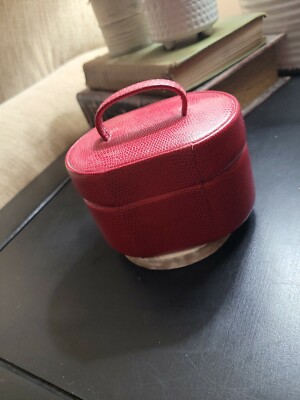 WOLF DESIGNS SMALL JEWELRY CASE..RED WITH STRAP HANDLE LOOK!!! | eBay