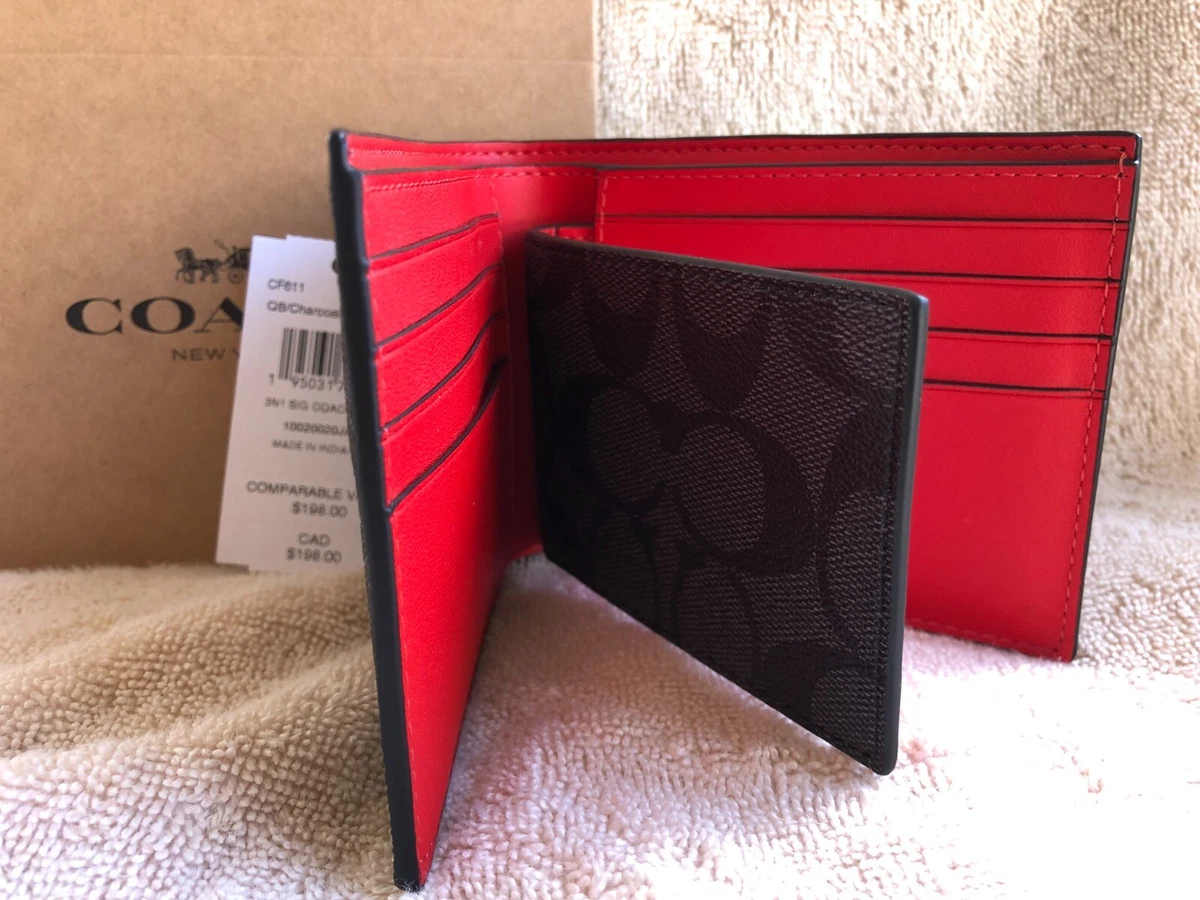 Coach leather wallet new arrivals