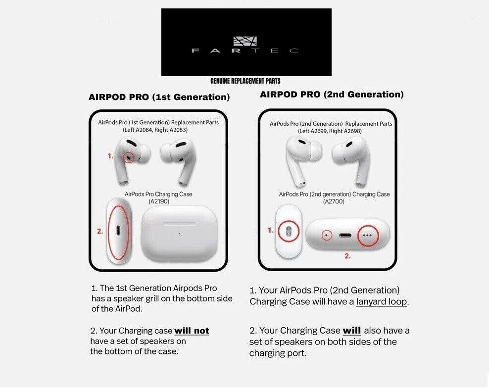 Genuine Apple AirPods Pro 2nd generation (2023) Left t SIDE Genuine Apple AirPods Pro 2nd generation (2023) Left t SIDE