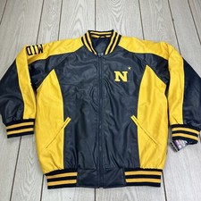 Navy Midshipmen Steve & Barrys Varsity Jacket Men's S Polyvinyl Full-Zip Blue/Y