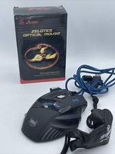 Zelotes Optical Mouse Gaming Light up black n blue new
