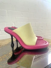 JW Anderson BUMPER-TUBE LEATHER MULES Sandal Heels💛🩷