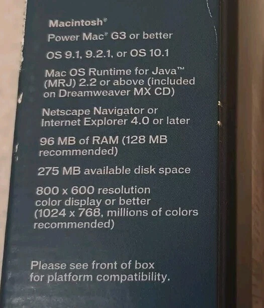 Macromedia Dreamweaver MX para Mac CD VERSIÓN DE ACTUALIZACIÓN Foto 3 de 4