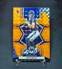 Davis Mills Orange Reactive Prizm Holo 2022 Panini Mosaic Football Card 76 Texan
