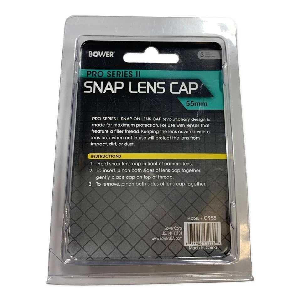 Bower CS55 55mm Pro Series II Snap-On Lens Cap Black - Image 3 of 4