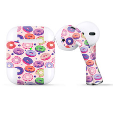 Skins Wraps compatible for Apple Airpods Yummy Donuts Doughnuts Pink
