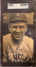 1921 EXHIBITS Baseball Card TRIS SPEAKER  HOF  Cleveland  SGC "A"  Authentic
