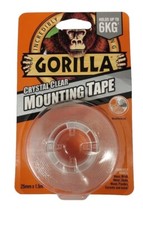 Gorilla doppelseitiges H/Duty Montageband transparent (6 kg) schwarz (12 kg) 25 mm x 1,5 m