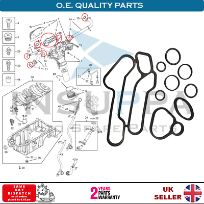 OIL COOLER GASKETS FITS SET VAUXHALL OPEL INSIGNIA ASTRA VECTRA CORSA 55354071