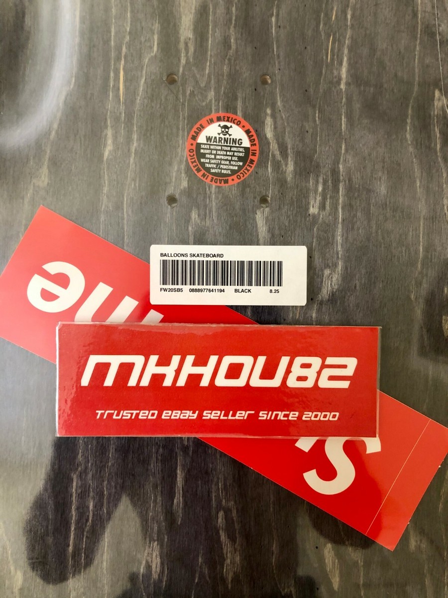 New Supreme Balloons Skateboard Skate Deck Black Fall Winter
